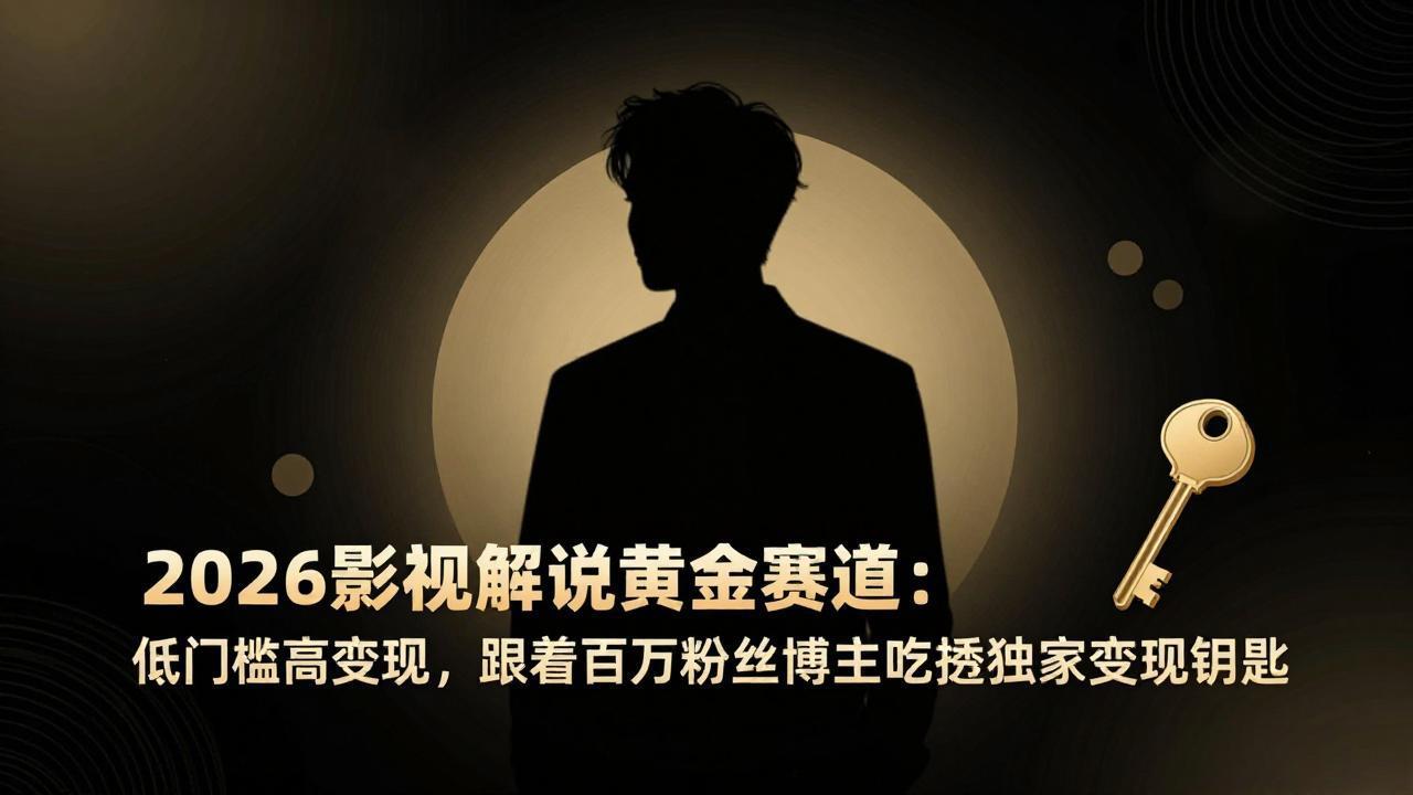 (17721期)2026影视解说黄金赛道:低门槛高变现,跟着百万粉丝博主吃透独家变现钥匙-知创网