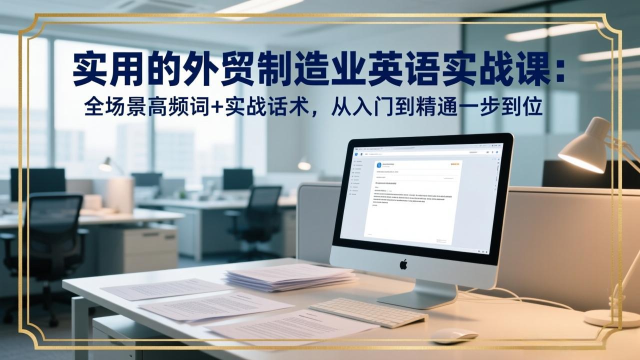 （17532期）实用的外贸制造业英语实战课：全场景高频词+实战话术，从入门到精通一步到位-知创网
