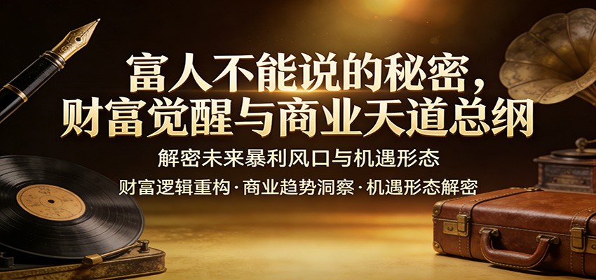 富人不能说的秘密，财富觉醒与商业天道总纲，解密未来暴利风口与机遇形态-知创网