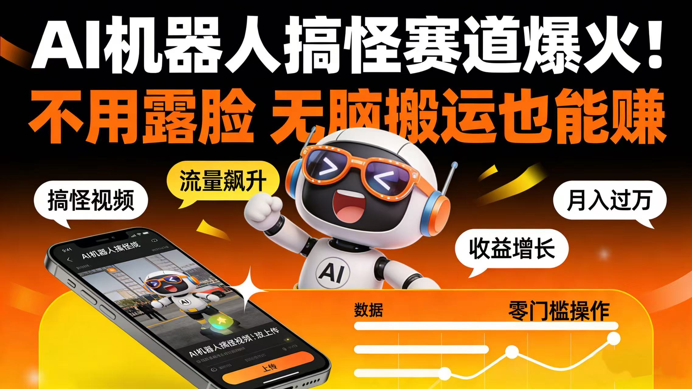AI 机器人搞怪赛道爆火！不用露脸 无脑搬运也能赚-知创网