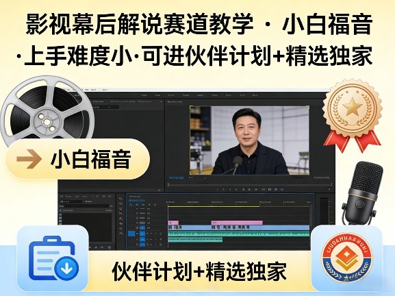 某大佬的影视幕后解说赛道教学，小白福音，上手难度小，可进伙伴计划+精选独家-知创网