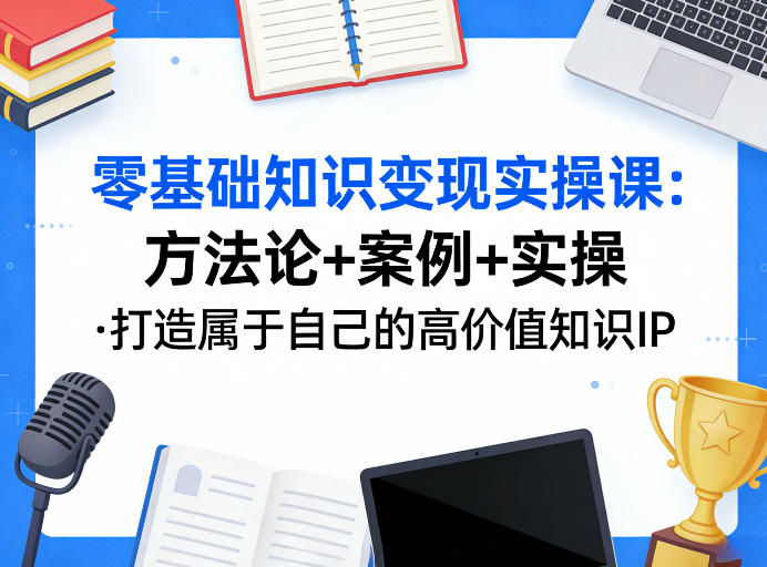 零基础知识变现实操课,方法论+案例+实操,打造属于自己的高价值知识IP-知创网