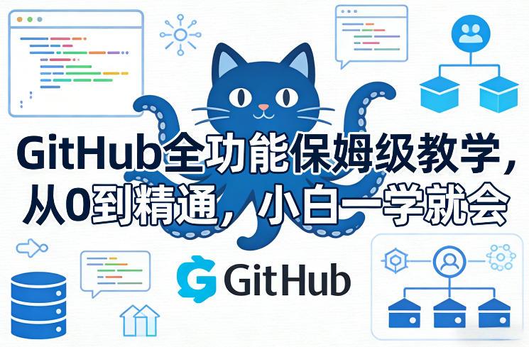 GitHub全功能保姆级教学,从0到精通,小白一学就会-知创网
