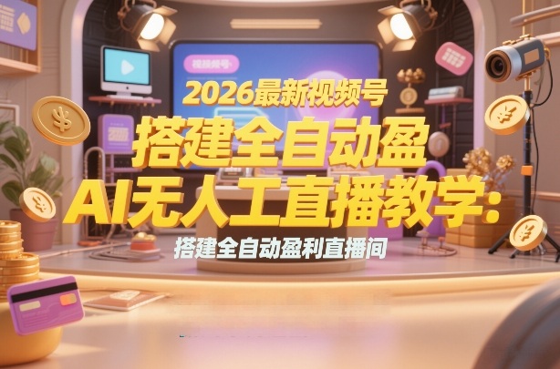 2026最新视频号AI无人直播教学:搭建全自动盈利直播间,低成本开启副业变现-知创网
