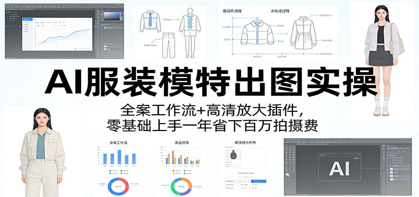 AI服装模特出图实操：全案工作流+ 高清放大插件，零基础上手一年省下百万拍摄费-知创网