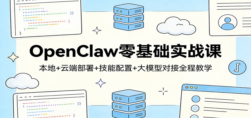 OpenClaw零基础实战课：本地+云端部署+技能配置+大模型对接全程教学-知创网