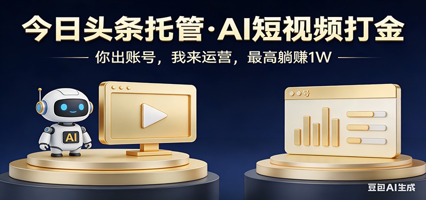 头条号AI托管，我提供作品，你提供账号，每天5分钟发布，小白躺赚3000+-知创网