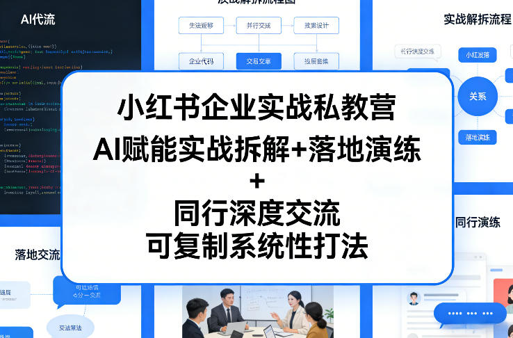小红书企业实战私教营，AI赋能实战拆解+落地演练+同行深度交流，可复制系统性打法-知创网