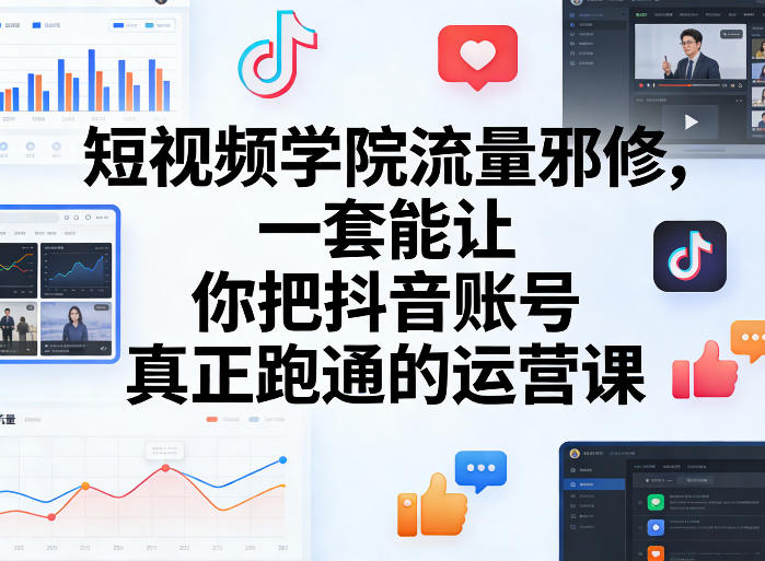 短视频学院流量邪修,一套能让你把抖音账号真正跑通的运营课-知创网