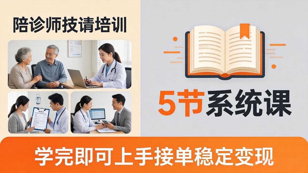 （18116期）想做陪诊师不知从何下手？5节系统课教你掌握核心技能，学完即可上手接单稳定变现-知创网