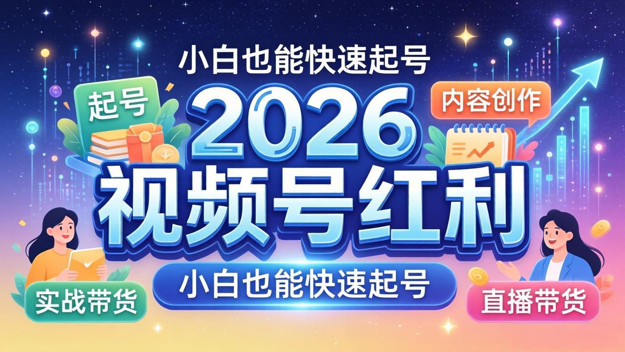 （18222期）2026视频号红利实战营，大佬亲授起号、内容、直播、IP、投流、私域、矩阵全套落地打法-知创网