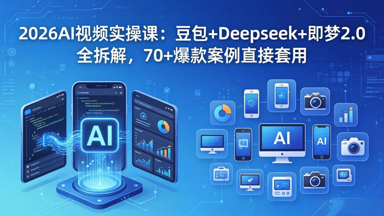 （18263期）2026AI视频实操课：豆包+Deepseek+即梦2.0全拆解，70+爆款案例直接套用-知创网