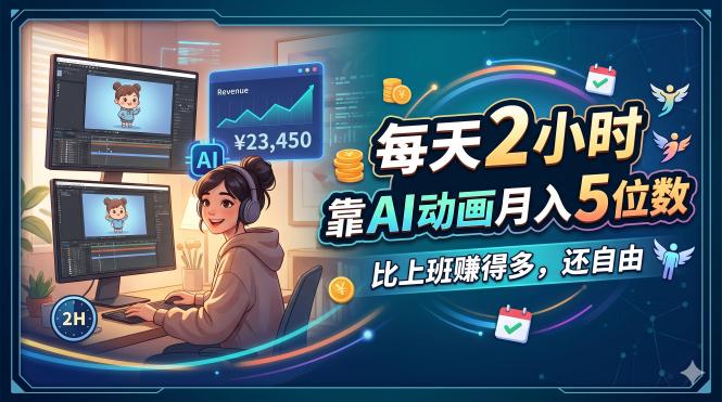 （18051期）每天 2 小时，靠 AI 动画月入 5 位数，比上班赚得多，还自由-知创网