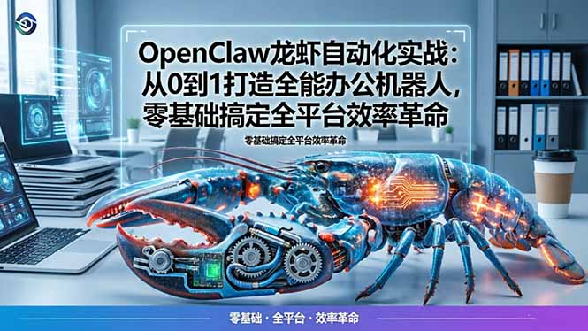 （17996期）OpenClaw龙虾自动化实战：从0到1打造全能办公机器人，零基础搞定全平台效率革命-知创网