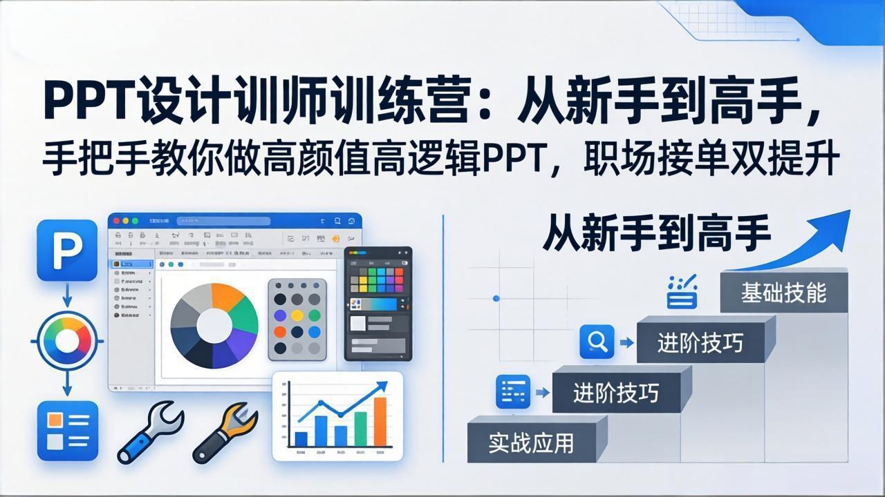 (17886期)PPT设计训师训练营:从新手到高手,手把手教你做高颜值高逻辑PPT,职场接单双提升-知创网