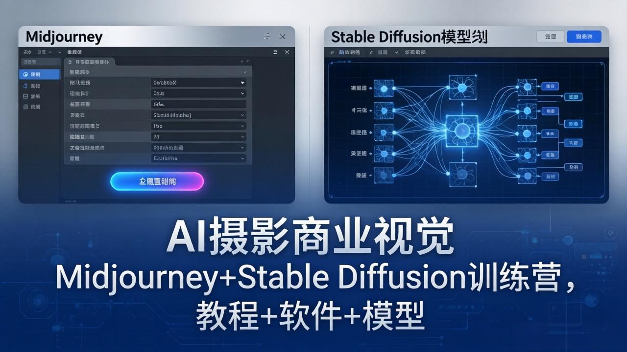 （18271期）AI摄影商业视觉Midjourney+Stable Diffusion训练营，教程+软件+模型-知创网