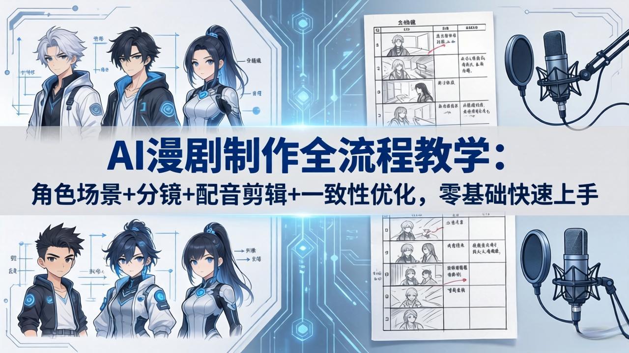 （18090期）AI漫剧制作全流程教学：角色场景+分镜+配音剪辑+一致性优化，零基础快速上手-知创网