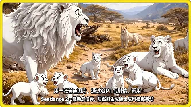 （18137期）用一张普通图片，通过GPT写剧情，再用Seedance 2.0做动态演绎，居然能生成迪士尼风格搞笑动画-知创网