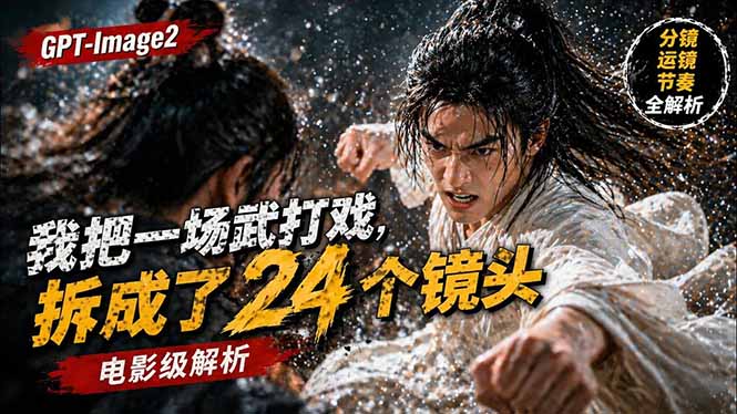 （18212期）用GPT-Image2，把一段武打对决拆成24个连续镜头，从人物建立、动作衔接、运镜节奏，到情绪爆发-知创网