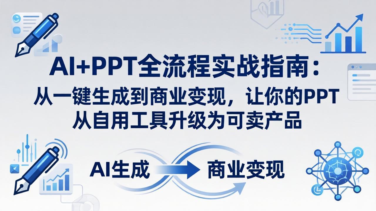 （18142期）AI+PPT全流程实战指南-更新4月21：从一键生成到商业变现，让你的PPT从自用工具升级为可卖产品-知创网