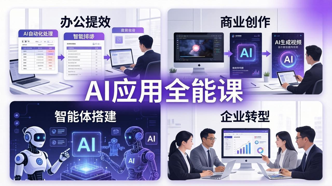 （18042期）AIGC 应用师全能课-更新：办公提效、商业创作、智能体搭建、企业转型，一站式学会AI应用-知创网