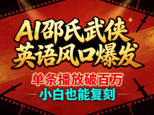 AI邵氏武侠英语风口爆发，单条播放破百万，小白也能复刻-知创网