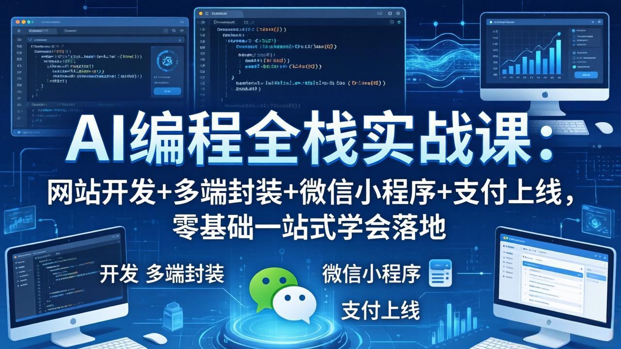 （18049期）AI编程全栈实战课：网站开发+多端封装+微信小程序+支付上线，零基础一站式学会落地-知创网