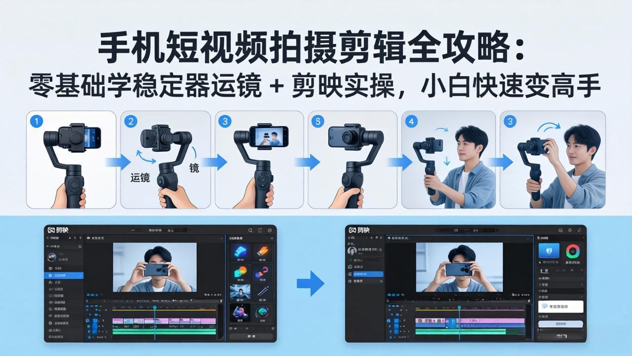 (18003期)手机短视频拍摄剪辑全攻略:零基础学稳定器运镜 + 剪映实操,小白快速变高手-知创网