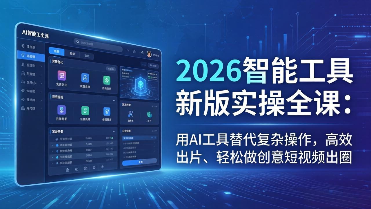 （18005期）2026智能工具新版实操全课：用AI工具替代复杂操作，高效出片、轻松做创意短视频出圈-知创网