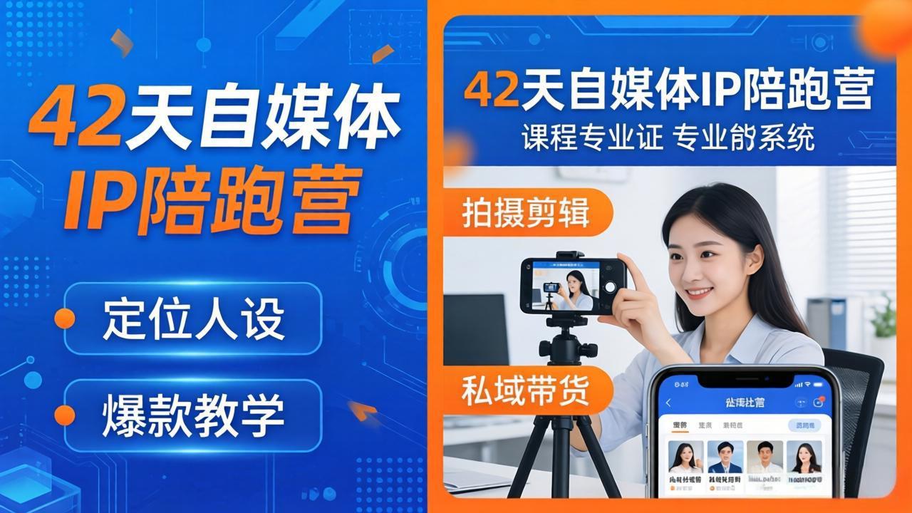 （18109期）42天自媒体IP陪跑营-26年4月19更新：定位人设爆款全教学，拍摄剪辑私域带货一站式落地-知创网