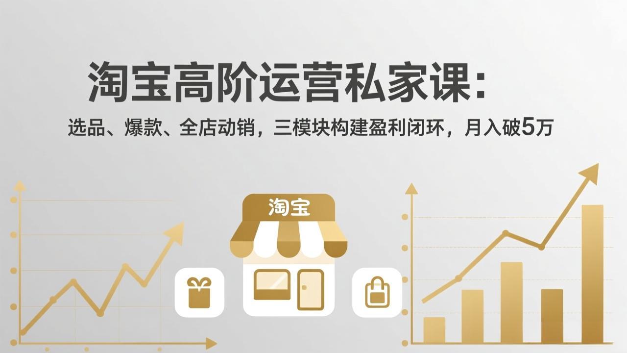 （18095期）淘宝高阶运营私家课（更新26年4月18）：选品、爆款、全店动销，三模块构建盈利闭环，月入破5万-知创网