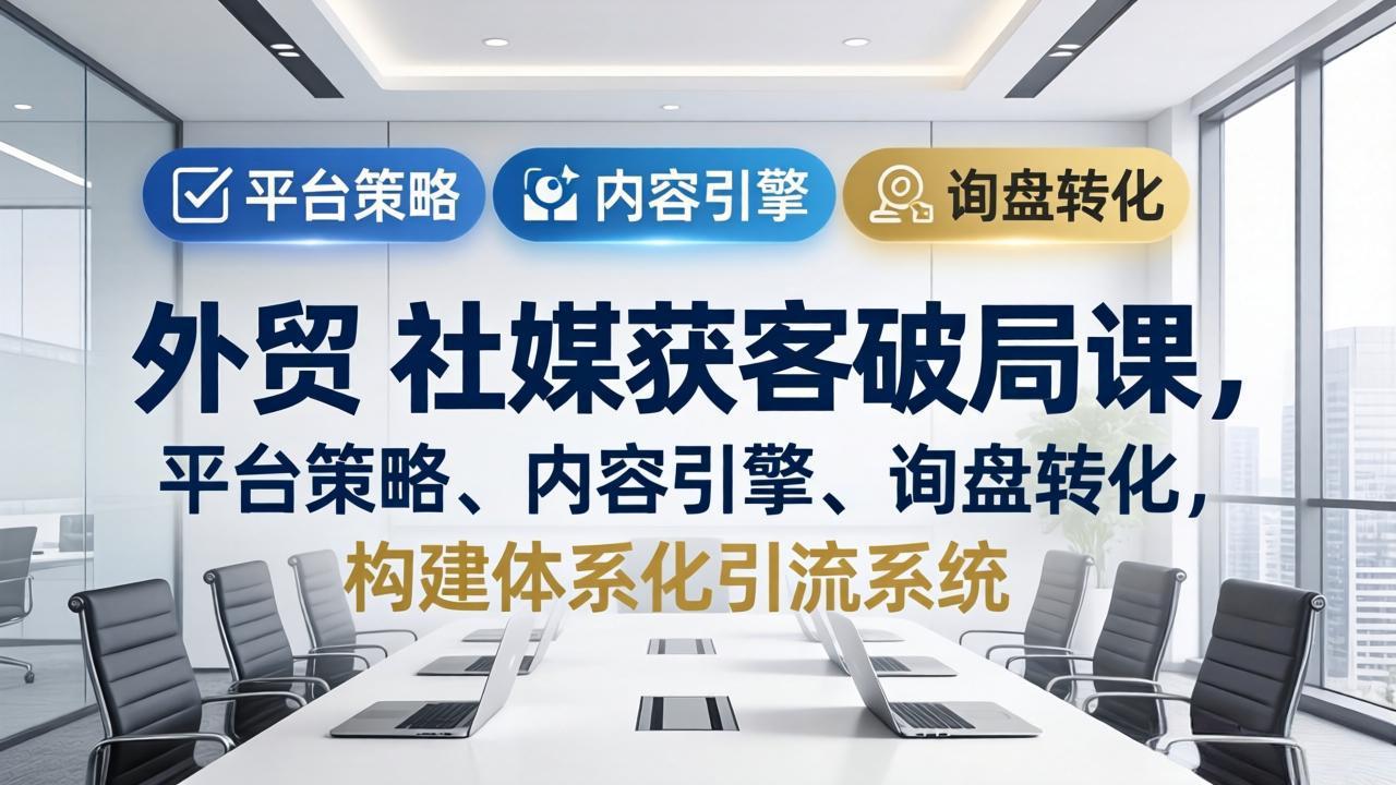 （17901期）外贸 社媒获客破局课，平台策略、内容引擎、询盘转化，构建体系化引流系统（更新26年3月）-知创网