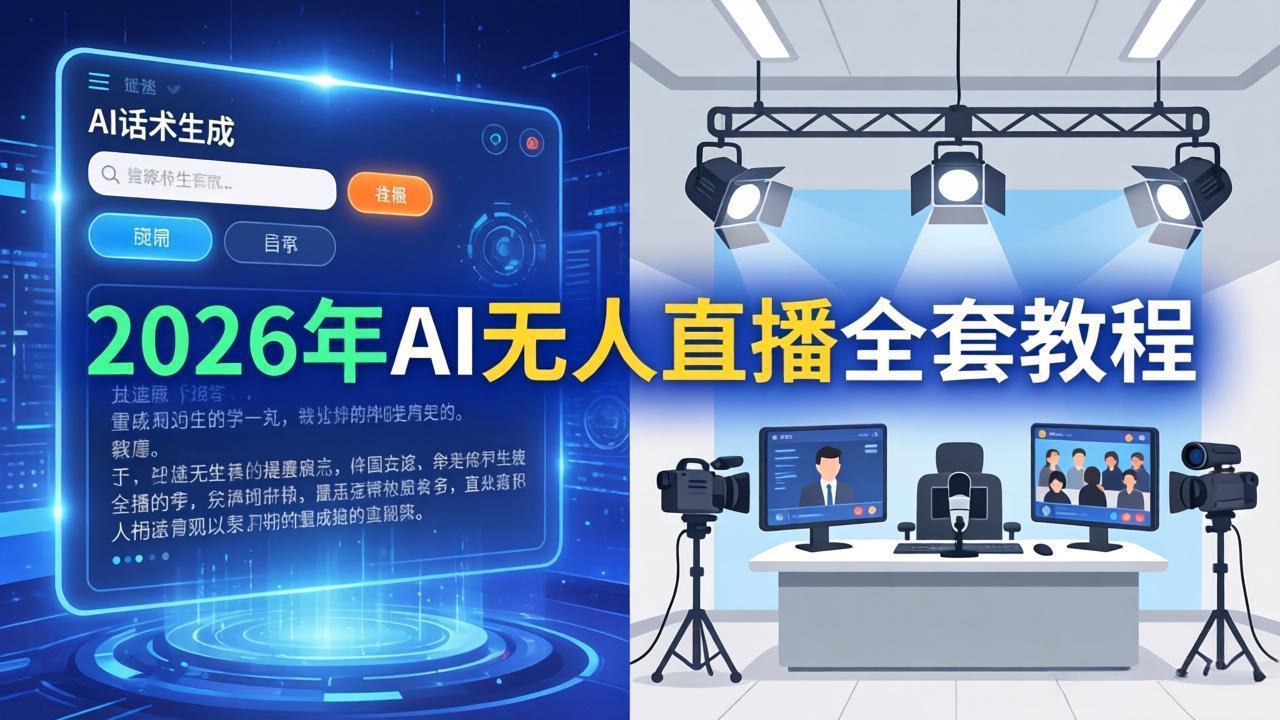 (17953期)2026年AI无人直播全套教程:OBS安装+软件配置+直播间搭建+话术生成+一键开播实操-知创网