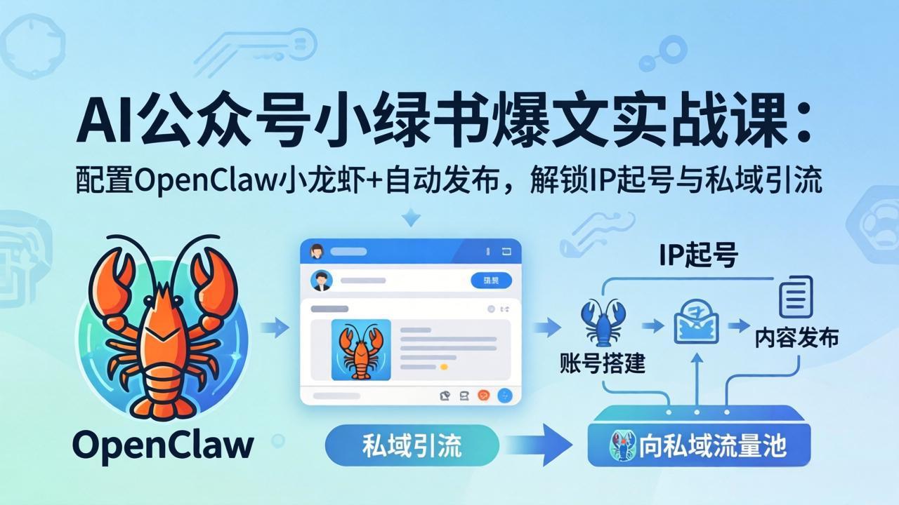 （18132期）AI公众号小绿书变现实战课：小绿书爆文写作+OpenClaw自动发布，解锁IP起号与私域引流-知创网