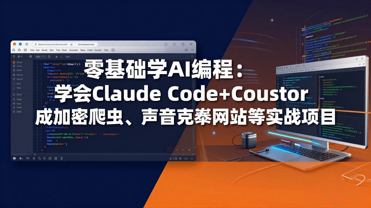 （17941期）零基础学AI编程：学会Claude Code+Cursor完成加密爬虫、声音克隆网站等实战项目-知创网