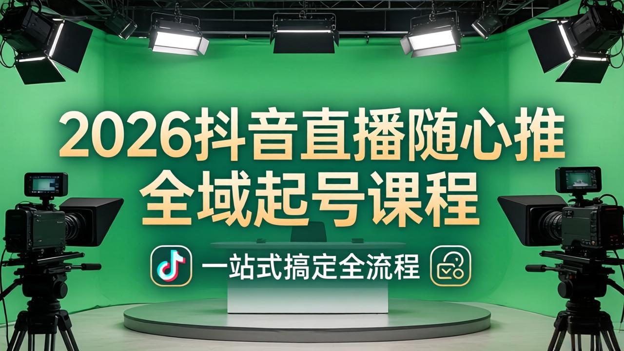 （18050期）2026抖音直播随心推全域起号课程：一站式搞定直播起号、稳号、放量全流程(更新4月)-知创网