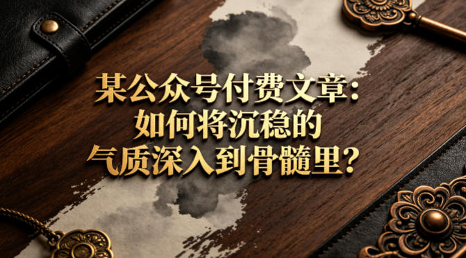 某公众号付费文章：如何将沉稳的气质深入到骨髓里？-知创网