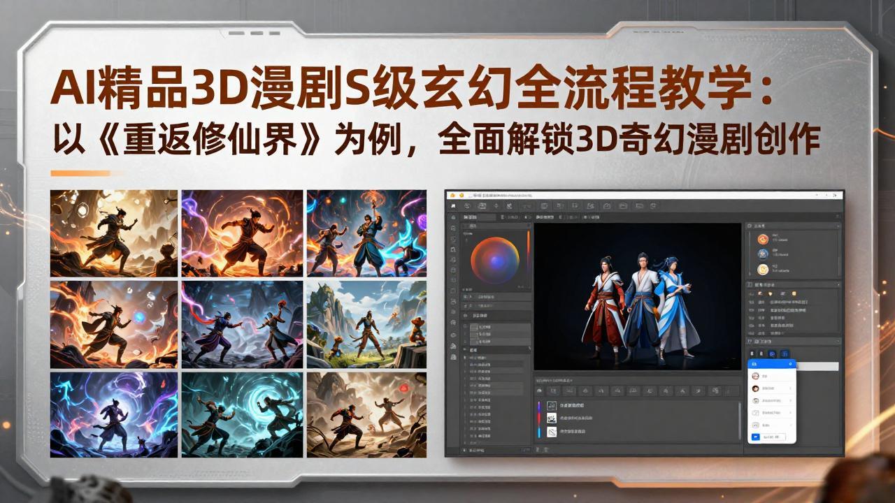 （17882期）AI精品3D漫剧S级玄幻全流程教学：以《重返修仙界》为例，全面解锁3D奇幻漫剧创作-知创网