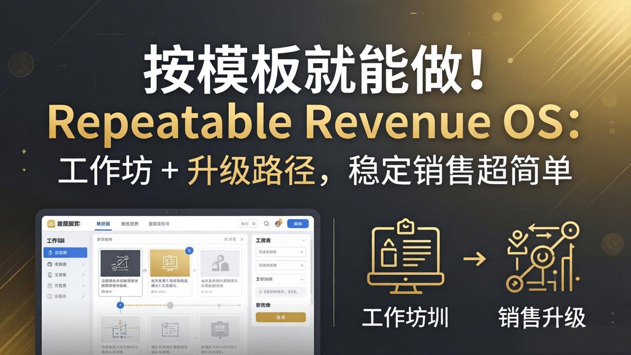 （18085期）按模板就能做！Repeatable Revenue OS：工作坊 + 升级路径，稳定销售超简单-知创网