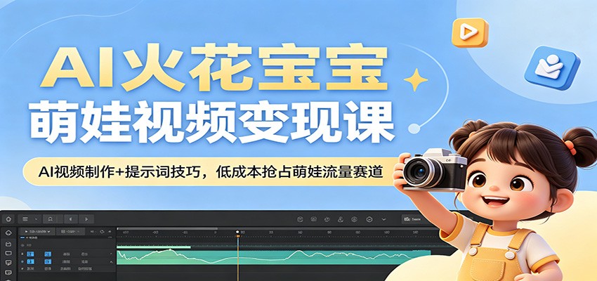 AI火花宝宝萌娃视频变现课：AI视频制作+提示词技巧，低成本抢占萌娃流量赛道-知创网