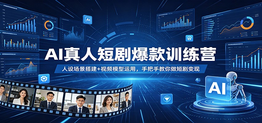 AI真人短剧爆款训练营：人设场景搭建+视频模型运用，手把手教你做短剧变现-知创网