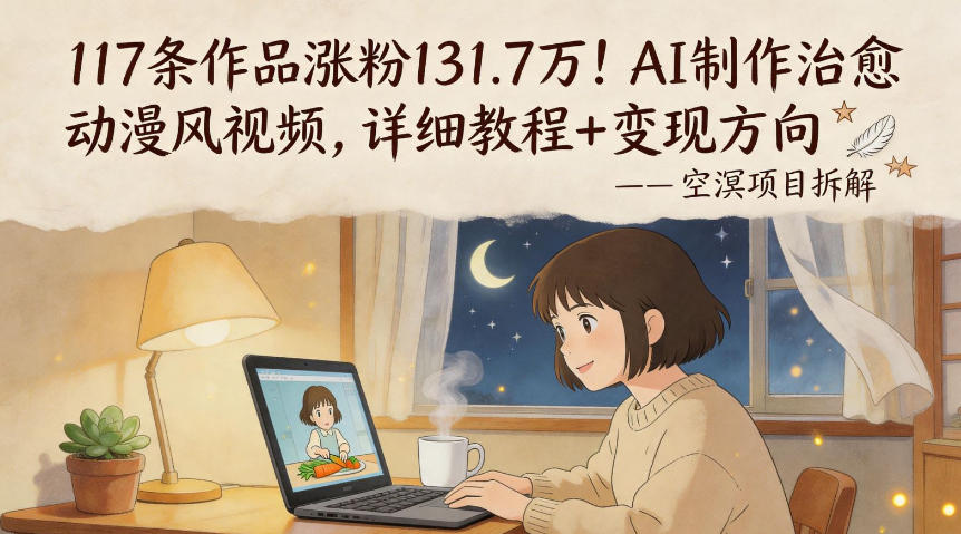 117条作品涨粉131.7W！AI制作治愈动漫风视频，详细教程+变现方向-知创网