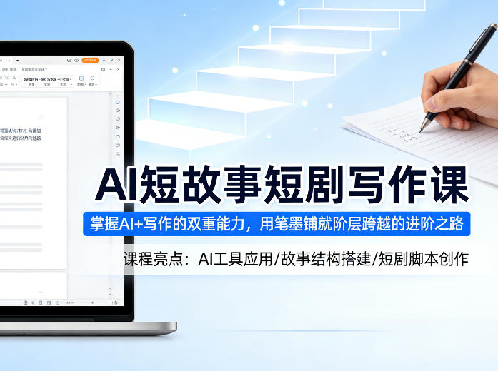 AI短故事短剧写作课,掌握AI+写作的双重能力,用笔墨铺就阶层跨越的进阶之路-知创网
