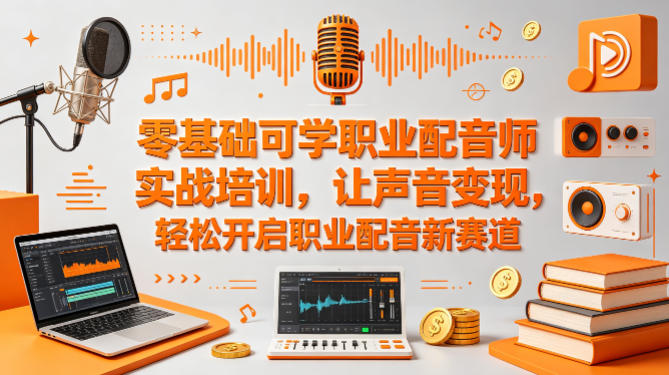 零基础可学职业配音师实战培训，让声音变现，轻松开启职业配音新赛道-知创网