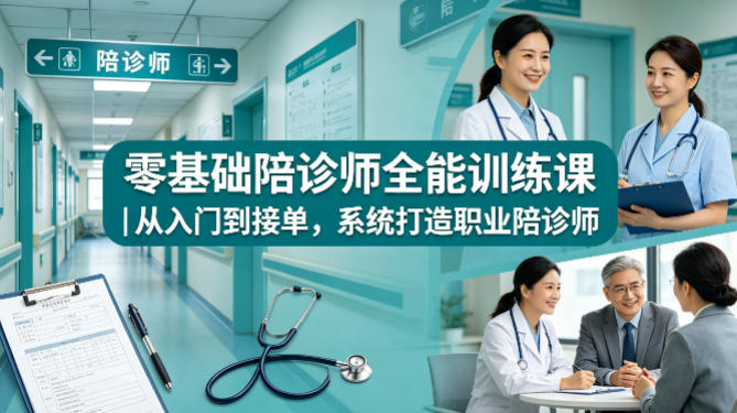零基础陪诊师全能训练课｜从入门到接单，系统打造职业陪诊师-知创网