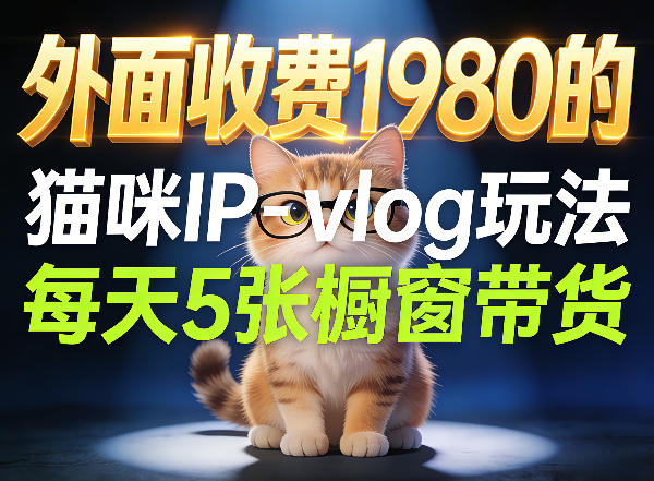 宠物赛道猫咪IP-vlog玩法,26条视频涨粉29W,每天5张橱窗带货拆解-知创网