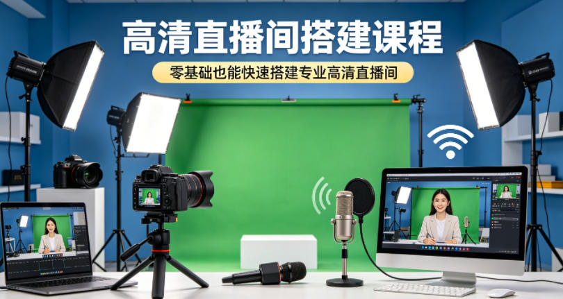 高清直播间搭建课程，零基础也能快速搭建专业高清直播间-知创网