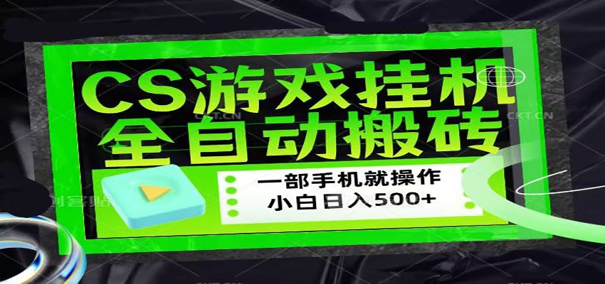 CSGO游戏挂机捡漏搬砖，超稳定的项目，带领1000+小白实现日入500+-知创网