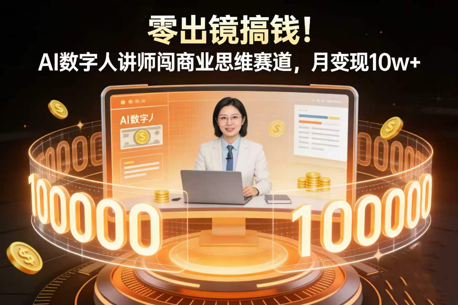零出镜搞钱！AI 数字人讲师闯商业思维赛道，月变现 10w+-知创网