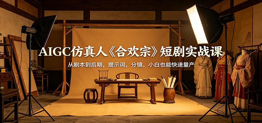 AIGC仿真人《合欢宗》短剧实战课：从剧本到后期，提示词，分镜，小白也能快速量产-知创网